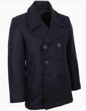 GIACCA MARINA AMERICANA MARINAIO VINTAGE NAVY PEA COAT USA BLU