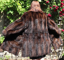 Cappotto di Pelliccia Iltis Pelo puzzola Zobel Braun fellig intero Moda 42 -44