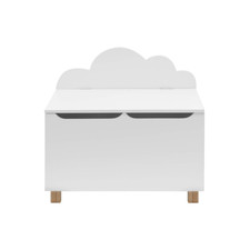 Rebecca Mobili Baule Porta Giochi Panca per Giocattoli MDF Bianco per Cameretta 