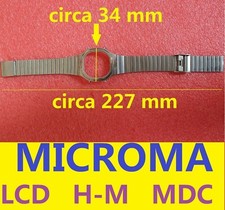 cassa crono cinturino acciaio orologio microma lcd 4 pulsanti vintage old 70 80