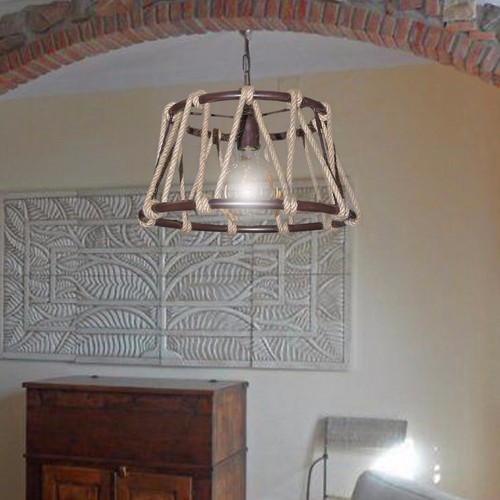 Sospensione lampadario corda - lampadario,