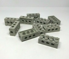 LEGO: Lotto 10x mattoncini 2 x 4 fori laterali - Rif 3709c grigio chiaro - Se...