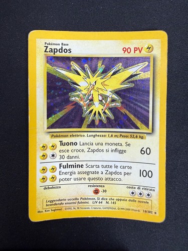Pokemon zapdos 102 set - zapdos, 16/102