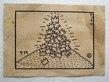 KEITH HARING quadro DISEGNO su