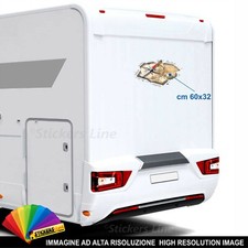 Adesivo strappo squarcio lamiera Camper Caravan CARTINA GEOGRAFICA BUSSOLA cm 60