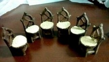 6 sedie in legno miniatura