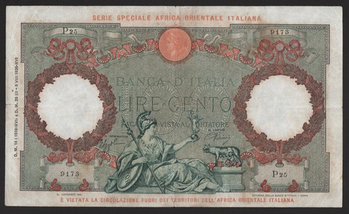 100 lire aquila romana africa - lire,