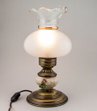 Lampada Lume antica vintage metallo e ceramica rose - funzionante - shabby chic