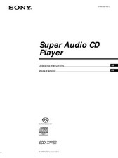 Sony SCD-777ES Lettore CD Super Audio Manuale del proprietario