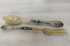 2 Posate Argento/Corno Antiche
