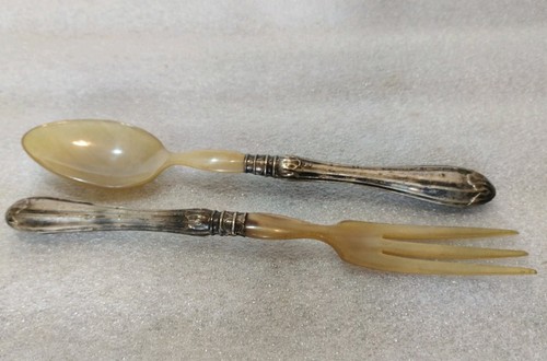 Posate argento corno antiche - 2,