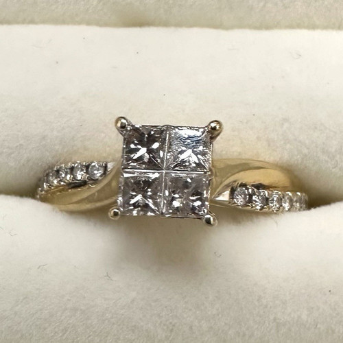 Anello fidanzamento oro - di, in