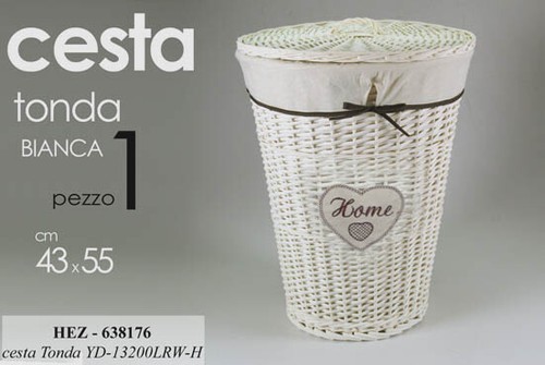 Cesta vimini cuore - cuore, cameretta