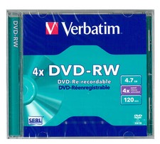 VERBATIM DVD-RW DVD RISCRIVIBILE SPEED 4X 4,7 GB. 120 MINUTI NUOVO