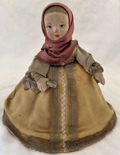 BAMBOLA COPRITEIERA PRIMI NOVECENTO RASO E PIZZO BAMBOLE ANTICHE TEA COZY DOLL