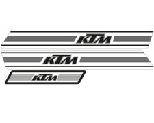 Kit adesivi grafiche moto Ktm GS 1974 1975 1976 Replica OEM Originali bianco