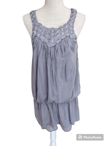 Top smanicato seta grigio