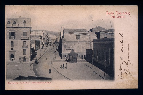 Cartolina porto empedocle via - porto,