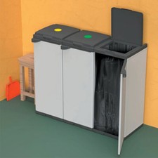 Mobile con 3 buste porta sacchi per raccolta differenziata Mobiletto pattumiera