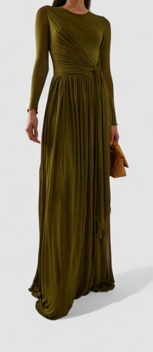 Maxi abito donna verde - , manica