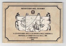 ITALIA REPUBBLICA - 500 Lire argento 1992 "Scoperta dell'America 4^ serie" FDC
