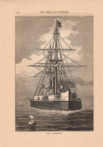 Stampa antica nave vela e - stampa,