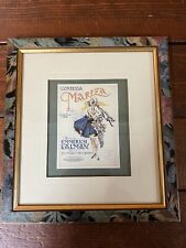 STAMPA Incorniciata Art Deco Contessa Mariza Operetta  vintage anni 40-50