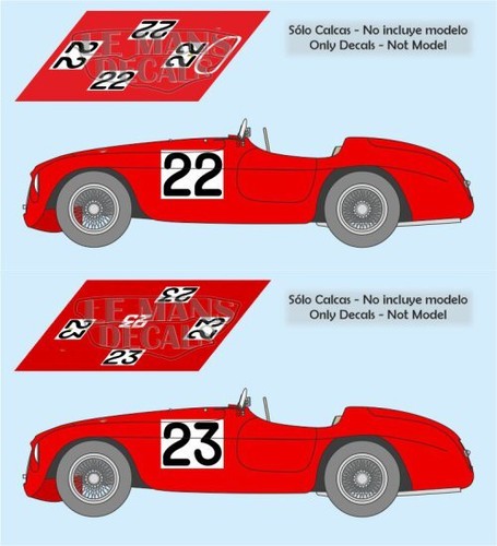 Decals ferrari 166 spider - decals, mm