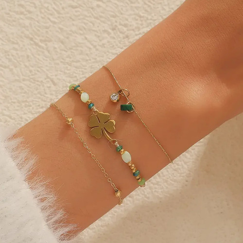 Set bracciali donna dorati con