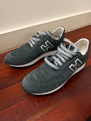 Hogan grey leather sneakers - hogan,