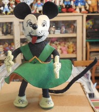 BAMBOLA GIOCATTOLO VINTAGE STOFFA IMBOTTITA FELTRO MINNIE WALT DISNEY anni 40-50 