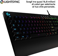 Logitech G213 Prodigy Gaming Keyboard - Illuminazione RGB, Nero, Tastiera Gaming
