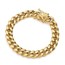 Braccialetto da Uomo a Catena 750 Oro 18K Placcato Acciaio Inox Hip Hop B3319