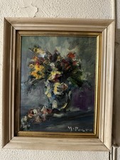 Quadro originale M. Porto – Natura morta con vaso di fiori – Anni ’70