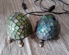 Coppia di LAMPADE da TAVOLO vetro colorato, stile Liberty, lavorazione Tiffany