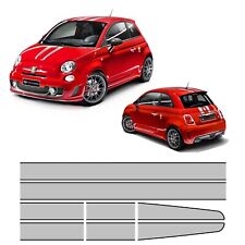 Kit Strisce Fasce Adesivi per Fiat 500 695 Abarth Tributo Ferrari Silver Argento