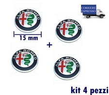 LOGO  CHIAVE  ALFA ROMEO MITO GIULIETTA STEMMA TELECOMANDO 15mm kit 4 pezzi