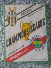GAGLIARDETTO PENNANT VINTAGE FOOTBALL CALCIO JUVENTUS VS FENERBAHCE 1996. OFF.
