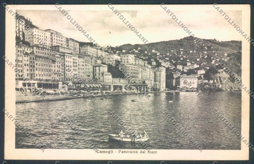 Genova camogli barca cartolina - camogli,