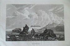1828 Positano Li Galli Salerno Frommel Isola delle Sirene Enea VINTAGE incisione