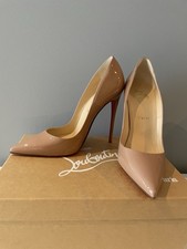 Christian Louboutin So Kate 120 Patent Nude Heels EU 39 UK6, nuovo con scatola