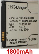 BATTERIE 1800mAh Tipo BL-53QH EAC61878605 Per LG Optimus L9