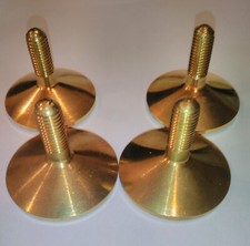 PIEDINO PIEDE CON GOMMA ORO OTTONE LUCIDO Filettatura M10, B. 50mm, H 43mm, 4pz.