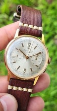 Orologio Uomo Vintage Tressa Cronografo Carica Manuale Placcato Oro 37mm Funzionante 