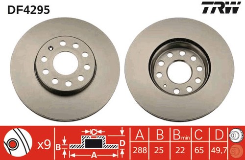 Set freni disco trw df4295 - set,
