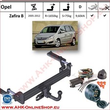 Gancio traino pour OPEL Zafira B 05-12 + elettrico 7-poli OMOLOGAZIONE | NUOVO
