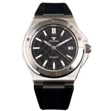 Orologio da polso uomo Tandorio nuovo nero business lusso ingegnere zaffiro NH35A