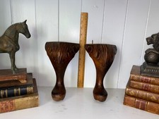 Coppia gambe mobili antichi legno rovere intagliato a mano legno vintage recupero
