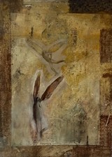 Dipinto A Olio Figure Con Ali