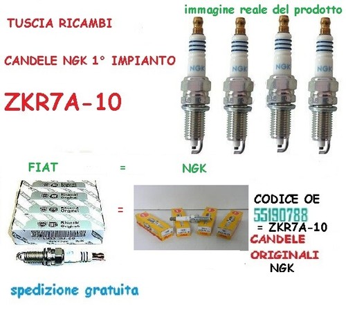 Candele fiat zkr7a ngk - candele, zkr7a-10